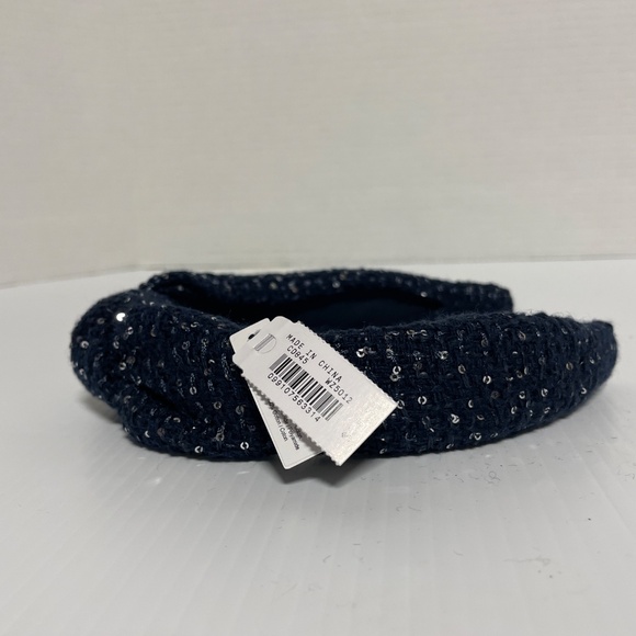 J. Crew Festive Sparkly Knotted Sequin Headband Blue NWT - Picture 3 of 8